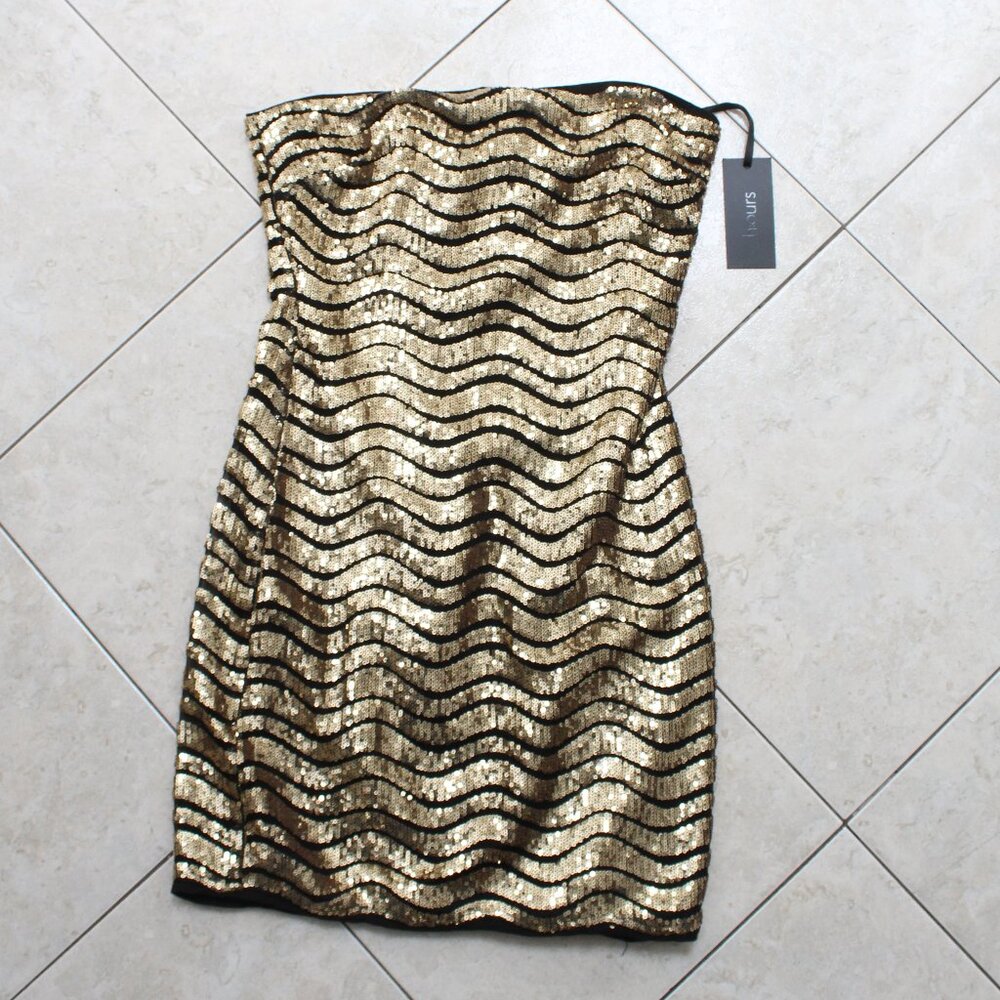 NEW h:ours Gold Sequin "Tiger" Dress size S